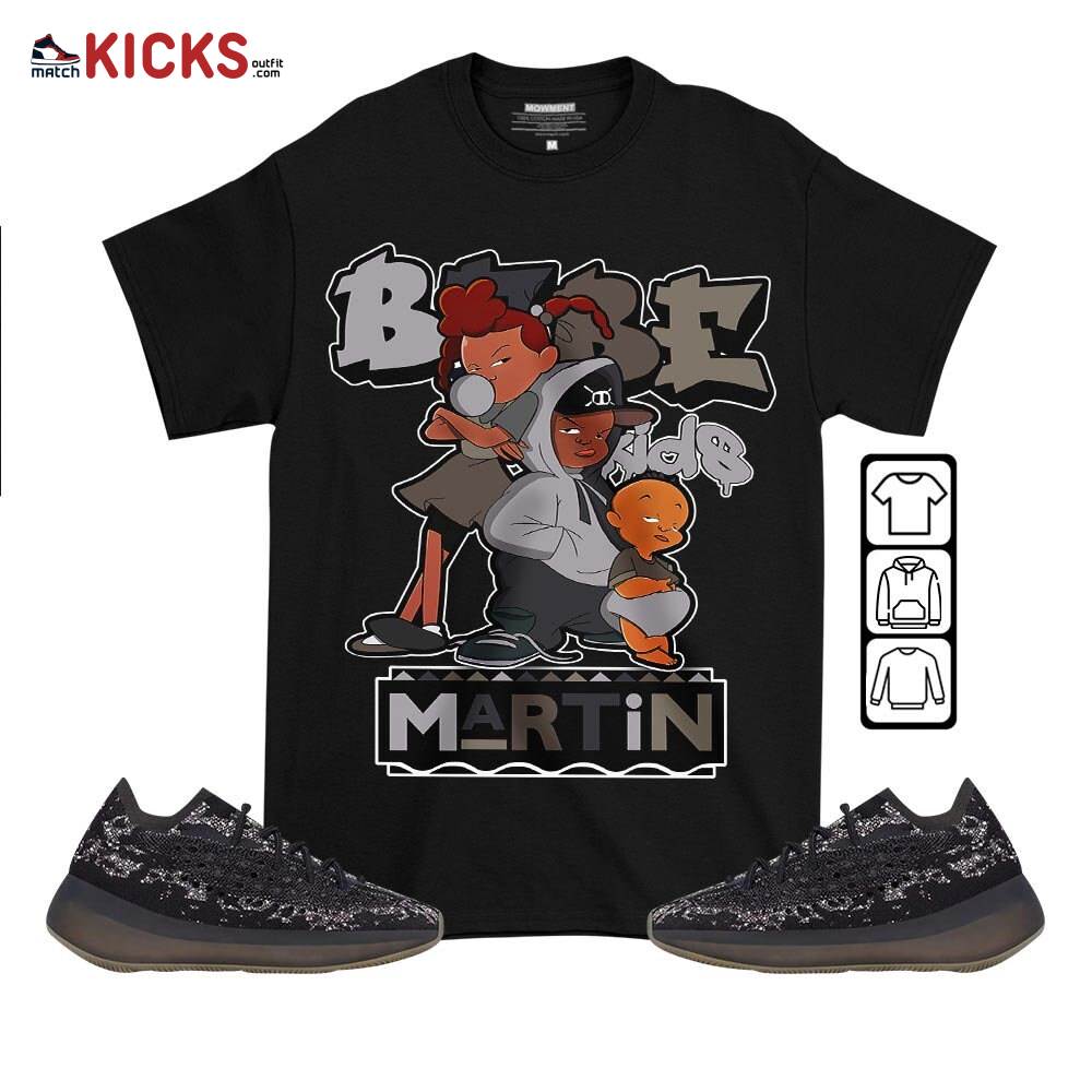 Martin Babe’s Kids 90s Sneaker Shirt Match 380 Onyx Non Reflective, Yeezy Boost 380 Onyx MKO T-Shirt