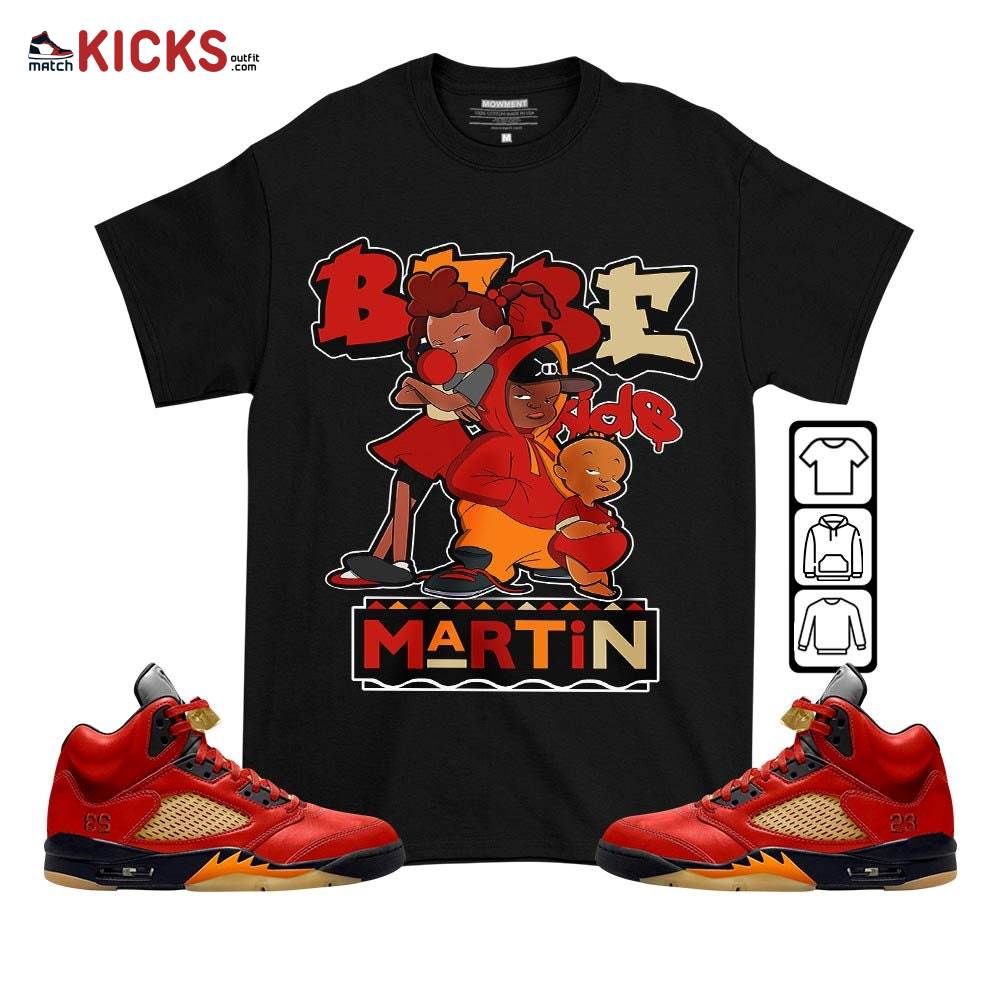 Martin Babe’s Kids 90s Sneaker Shirt Match 5 Dunk On Mars, Jordan 5 Mars For Her MKO T-Shirt