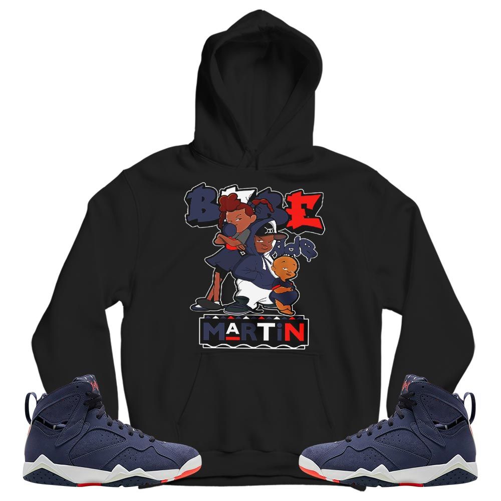 Martin Babes Kids 90s Sneaker Shirt Match 7 Neutral Indigo, Jordan 7 Quai 54 MKO T-Shirt