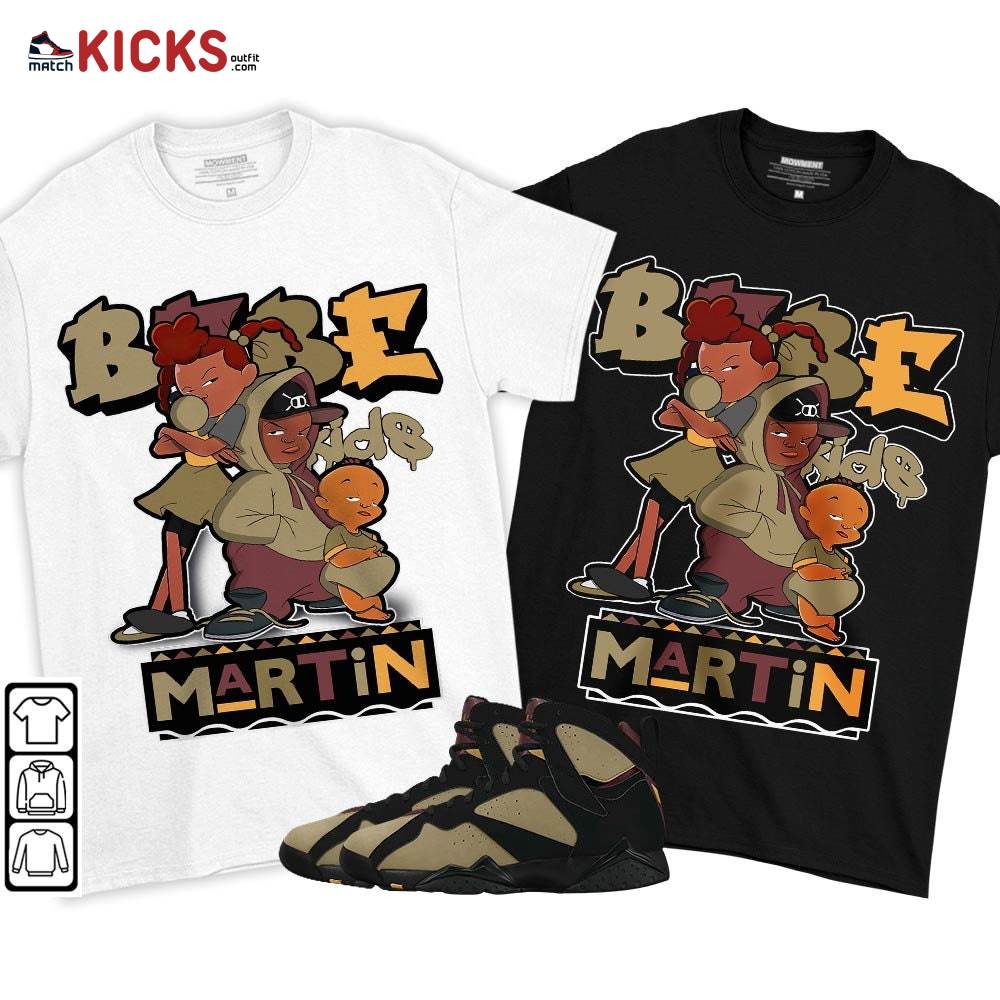 Martin Babe’s Kids 90s Sneaker Shirt Match Black Cherrywood 7s, Jordan 7 Black Olive MKO T-Shirt Martin Babe’s Kids 90s Sneaker Shirt Match Black Cherrywood 7s, Jordan 7 Black Olive MKO T-Shirt