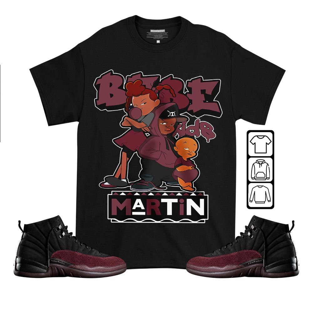 Martin Babes Kids 90s Sneaker Shirt Match Burgundy Crush 12s, Jordan 12 A Ma Maniere MKO T-Shirt Martin Babes Kids 90s Sneaker Shirt Match Burgundy Crush 12s, Jordan 12 A Ma Maniere MKO T-Shirt