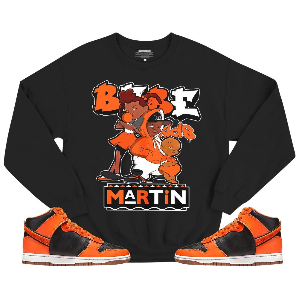 Martin Babes Kids 90s Sneaker Shirt Match Dunk Black Orange, Dunk High GS Safety Orange MKO T-Shirt Martin Babes Kids 90s Sneaker Shirt Match Dunk Black Orange, Dunk High GS Safety Orange MKO T-Shirt