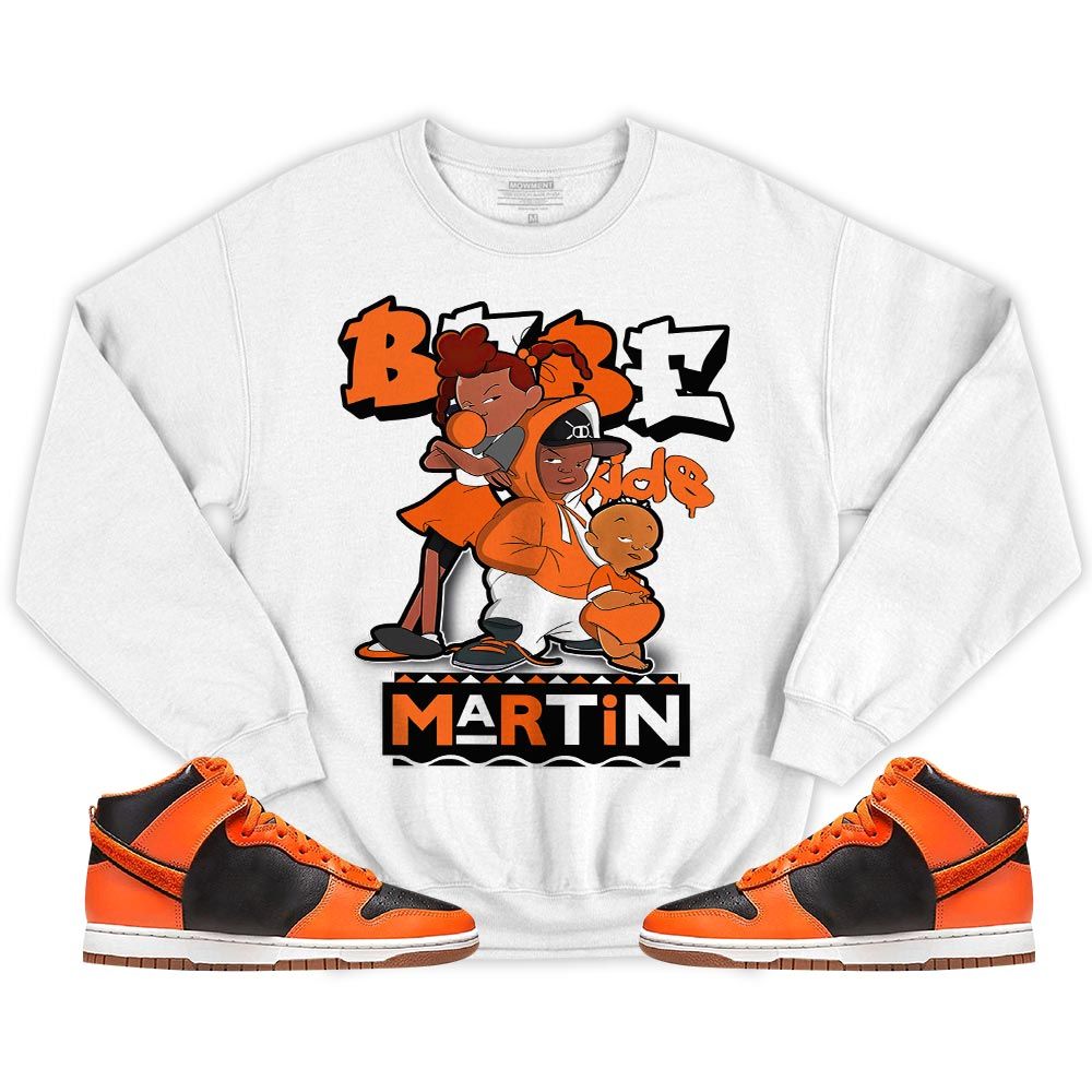 Martin Babes Kids 90s Sneaker Shirt Match Dunk Black Orange, Dunk High GS Safety Orange MKO T-Shirt Martin Babes Kids 90s Sneaker Shirt Match Dunk Black Orange, Dunk High GS Safety Orange MKO T-Shirt