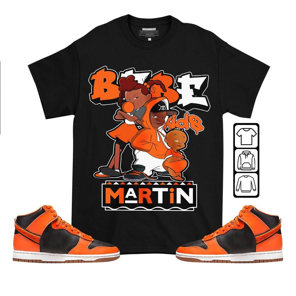 Martin Babes Kids 90s Sneaker Shirt Match Dunk Black Orange, Dunk High GS Safety Orange MKO T-Shirt Martin Babes Kids 90s Sneaker Shirt Match Dunk Black Orange, Dunk High GS Safety Orange MKO T-Shirt