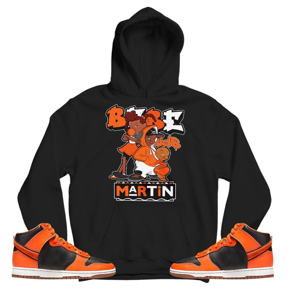 Martin Babes Kids 90s Sneaker Shirt Match Dunk Black Orange, Dunk High GS Safety Orange MKO T-Shirt
