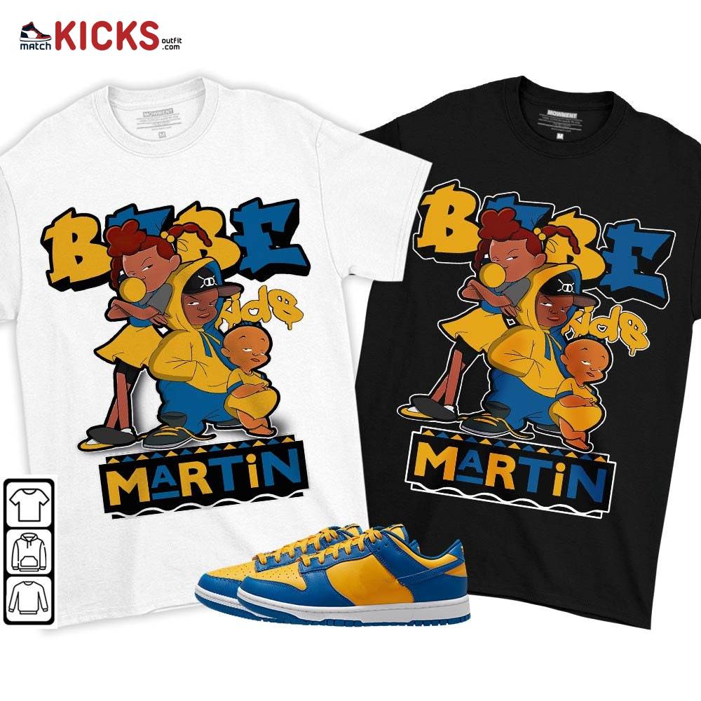 Martin Babe’s Kids 90s Sneaker Shirt Match Dunk Low Blue Yellow, Dunk Low Blue Jay MKO T-Shirt Martin Babe’s Kids 90s Sneaker Shirt Match Dunk Low Blue Yellow, Dunk Low Blue Jay MKO T-Shirt