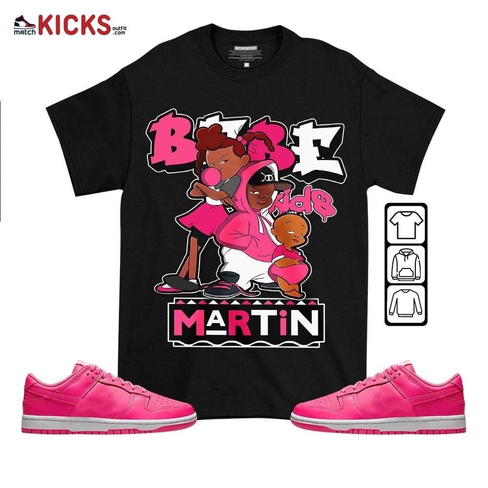 Martin Babe’s Kids 90s Sneaker Shirt Match Dunk Low Hyper Pink, Dunk Low Hot Pink MKO T-Shirt