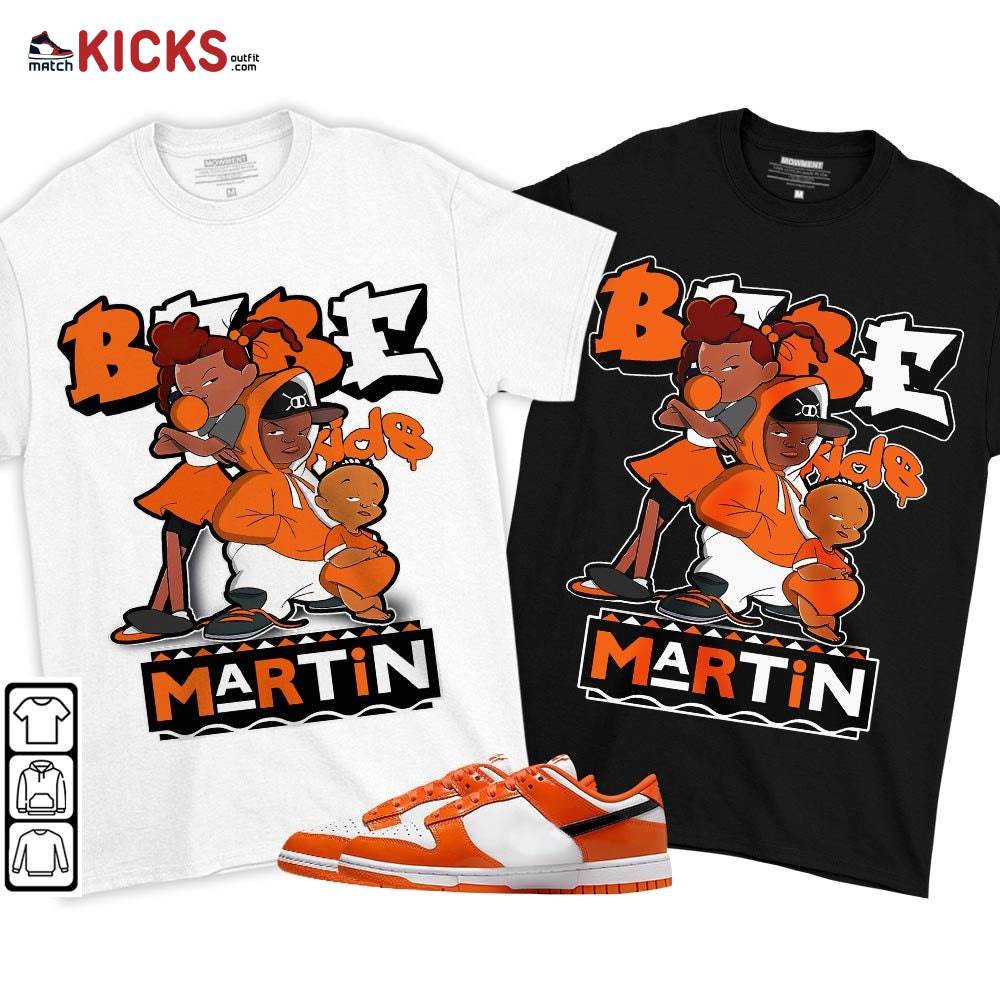 Martin Babe’s Kids 90s Sneaker Shirt Match Dunk Low Orange Black, Dunk Low Patent Halloween MKO T-Shirt Martin Babe’s Kids 90s Sneaker Shirt Match Dunk Low Orange Black, Dunk Low Patent Halloween MKO T-Shirt