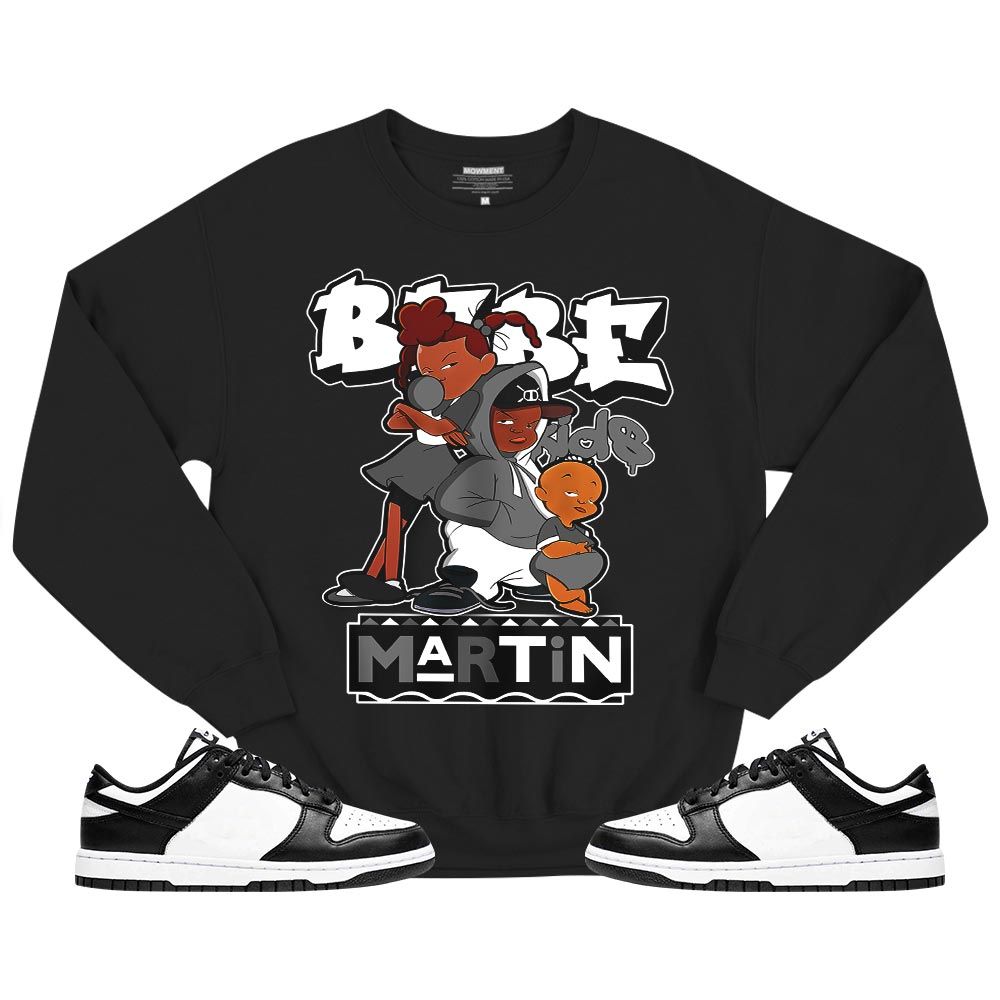 Martin Babes Kids 90s Sneaker Shirt Match Dunk Panda Black White, Dunk Low Panda 2022 MKO T-Shirt Martin Babes Kids 90s Sneaker Shirt Match Dunk Panda Black White, Dunk Low Panda 2022 MKO T-Shirt