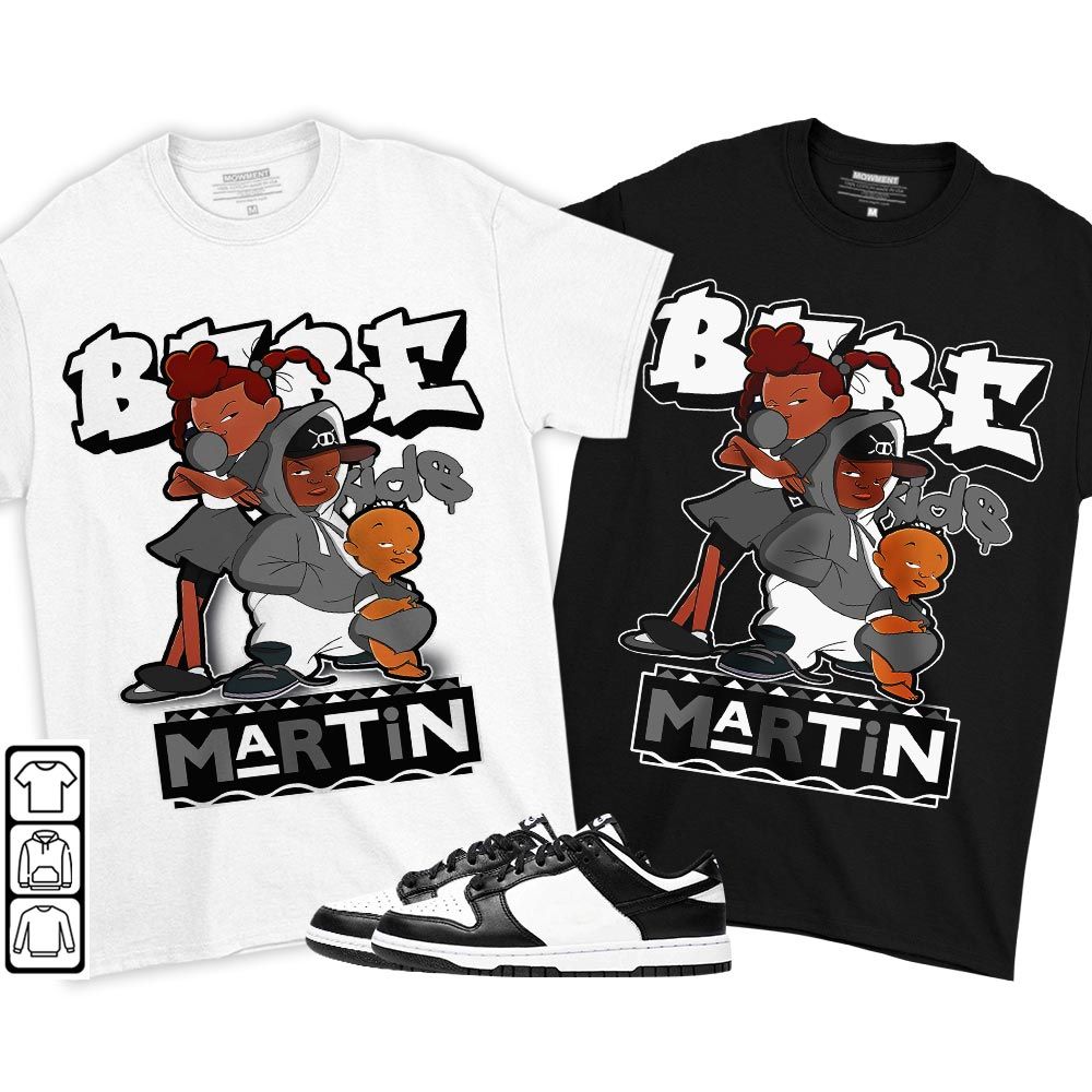 Martin Babes Kids 90s Sneaker Shirt Match Dunk Panda Black White, Dunk Low Panda 2022 MKO T-Shirt Martin Babes Kids 90s Sneaker Shirt Match Dunk Panda Black White, Dunk Low Panda 2022 MKO T-Shirt