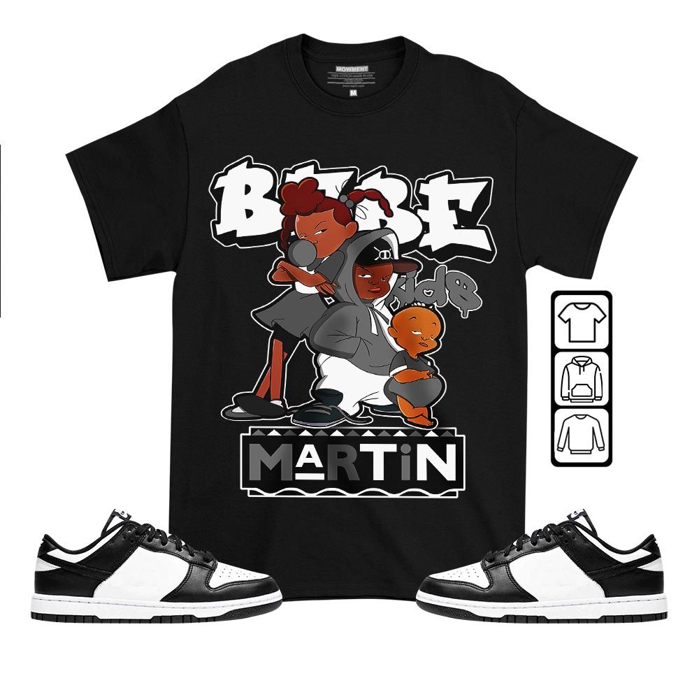 Martin Babes Kids 90s Sneaker Shirt Match Dunk Panda Black White, Dunk Low Panda 2022 MKO T-Shirt Martin Babes Kids 90s Sneaker Shirt Match Dunk Panda Black White, Dunk Low Panda 2022 MKO T-Shirt