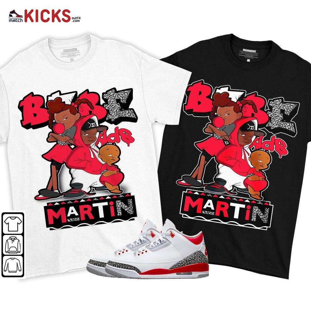 Martin Babe’s Kids 90s Sneaker Shirt Match Fire Red 3s, Jordan 3 Retro Fire Red MKO T-Shirt Martin Babe’s Kids 90s Sneaker Shirt Match Fire Red 3s, Jordan 3 Retro Fire Red MKO T-Shirt