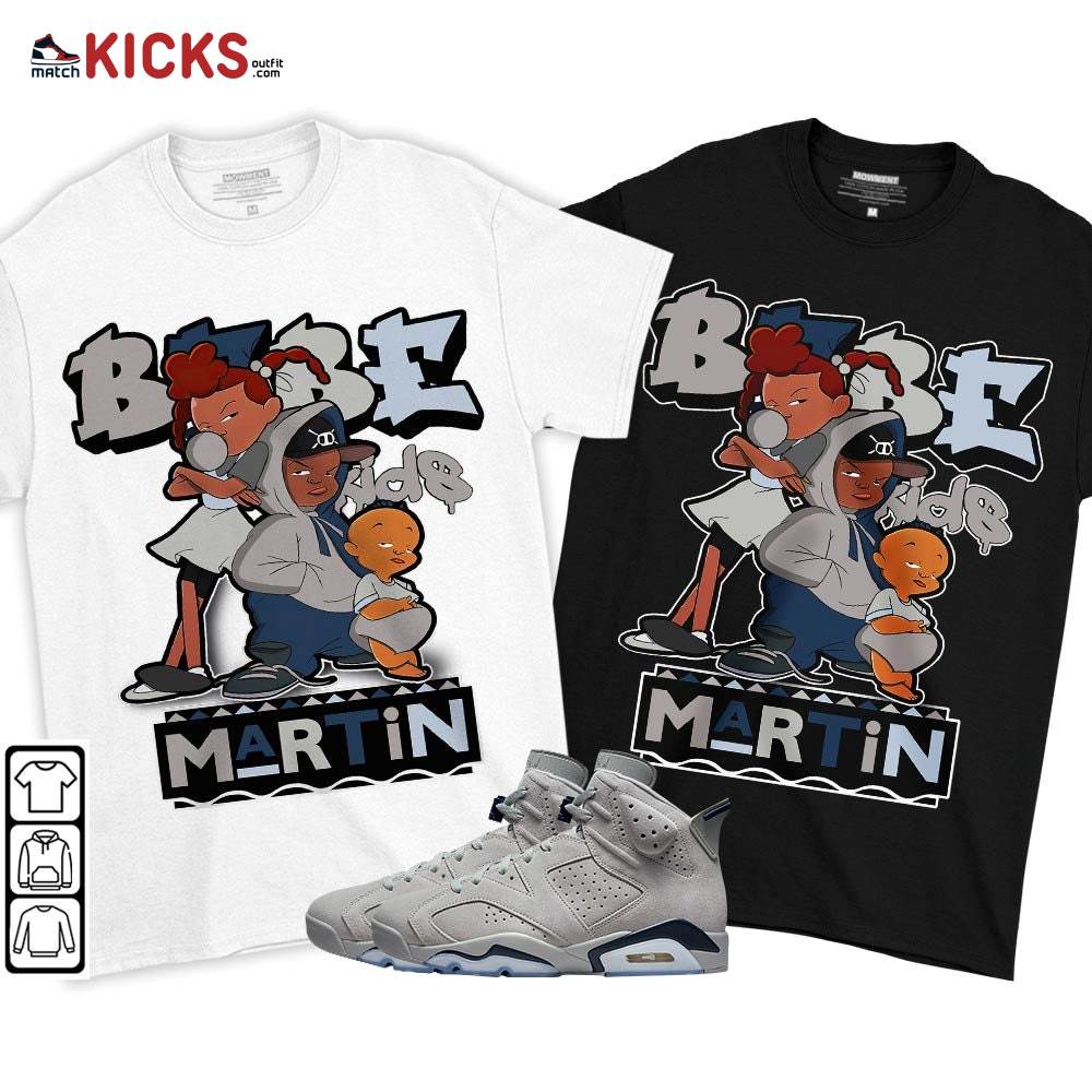 Martin Babe’s Kids 90s Sneaker Shirt Match Georgetown 6s, Jordan 6 Retro Georgetown MKO T-Shirt