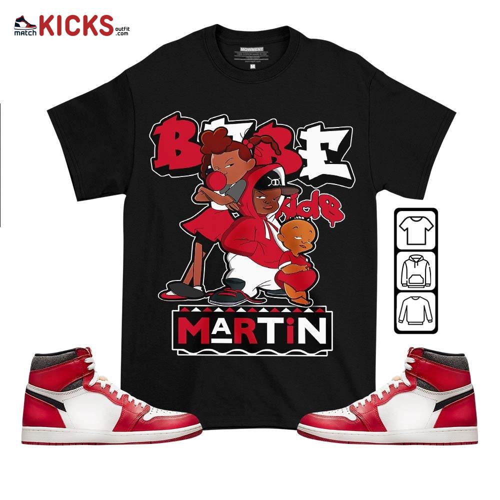 Martin Babe’s Kids 90s Sneaker Shirt Match High OG Chicago 1s, Jordan 1 Lost and Found Chicago MKO T-Shirt