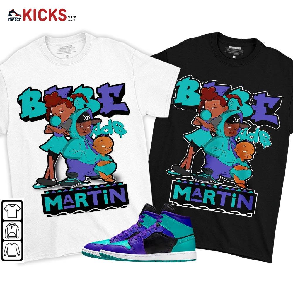 Martin Babe’s Kids 90s Sneaker Shirt Match Mid Black Grape 1s, Jordan 1 Mid Black Grape MKO T-Shirt Martin Babe’s Kids 90s Sneaker Shirt Match Mid Black Grape 1s, Jordan 1 Mid Black Grape MKO T-Shirt