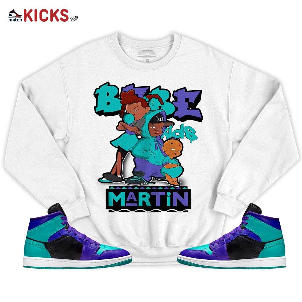 Martin Babe’s Kids 90s Sneaker Shirt Match Mid Black Grape 1s, Jordan 1 Mid Black Grape MKO T-Shirt Martin Babe’s Kids 90s Sneaker Shirt Match Mid Black Grape 1s, Jordan 1 Mid Black Grape MKO T-Shirt