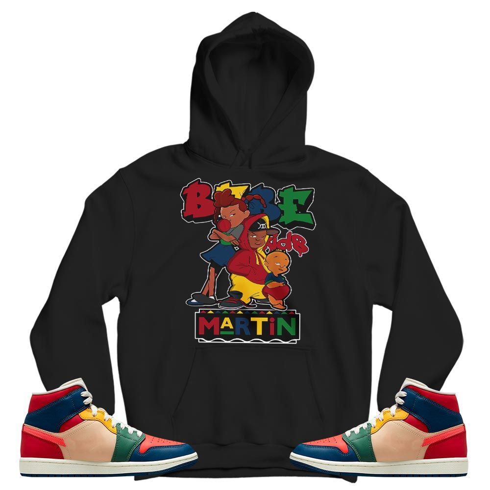 Martin Babes Kids 90s Sneaker Shirt Match Mid Multi Color 2022 1s, Jordan 1 Mid Multi Color 2022 MKO T-Shirt