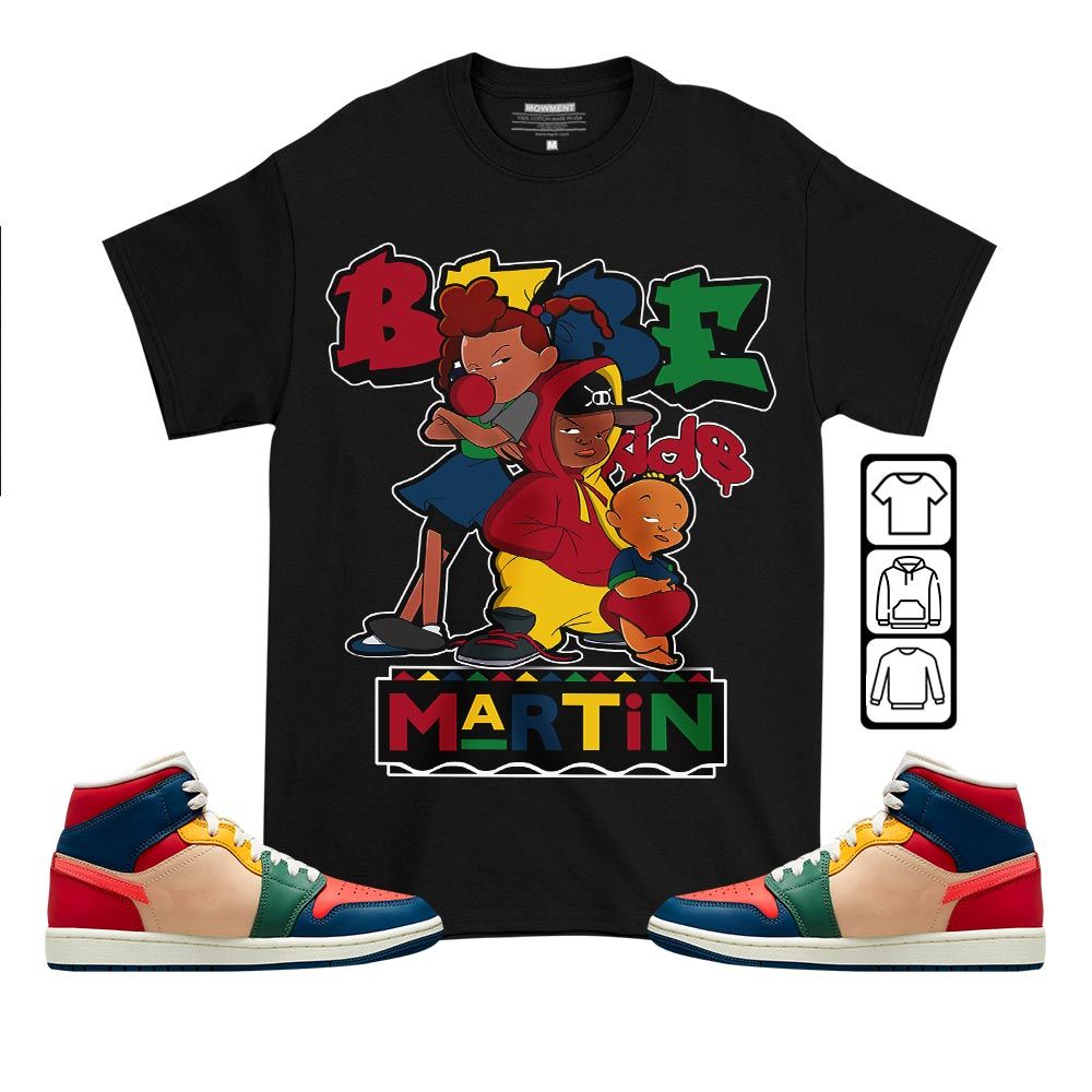Martin Babes Kids 90s Sneaker Shirt Match Mid Multi Color 2022 1s, Jordan 1 Mid Multi Color 2022 MKO T-Shirt Martin Babes Kids 90s Sneaker Shirt Match Mid Multi Color 2022 1s, Jordan 1 Mid Multi Color 2022 MKO T-Shirt