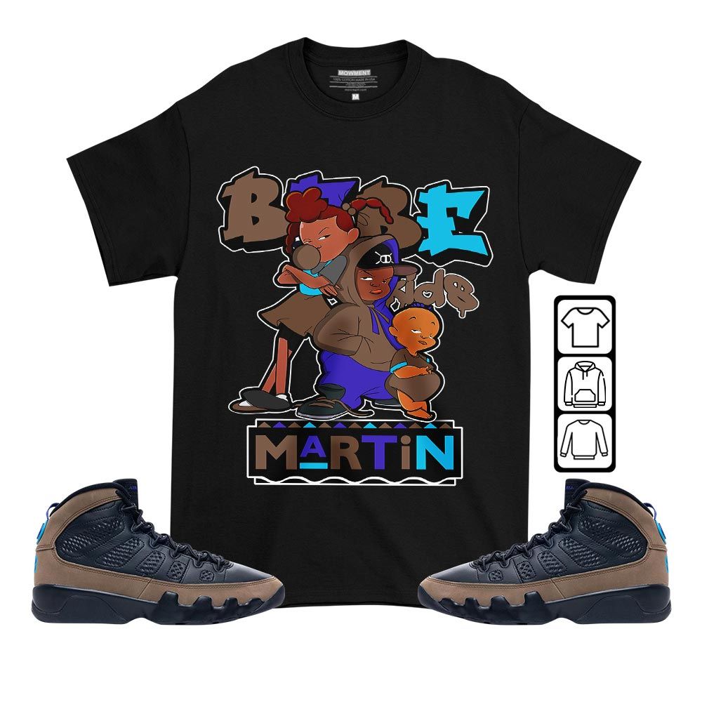 Martin Babes Kids 90s Sneaker Shirt Match Olive Concord 9s, Jordan 9 Olive Concord MKO T-Shirt