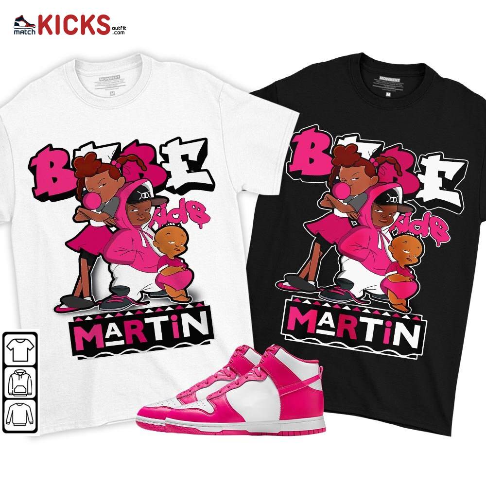 Martin Babe’s Kids 90s Sneaker Shirt Match Pink Prime Dunk, Dunk High Pink Prime MKO T-Shirt