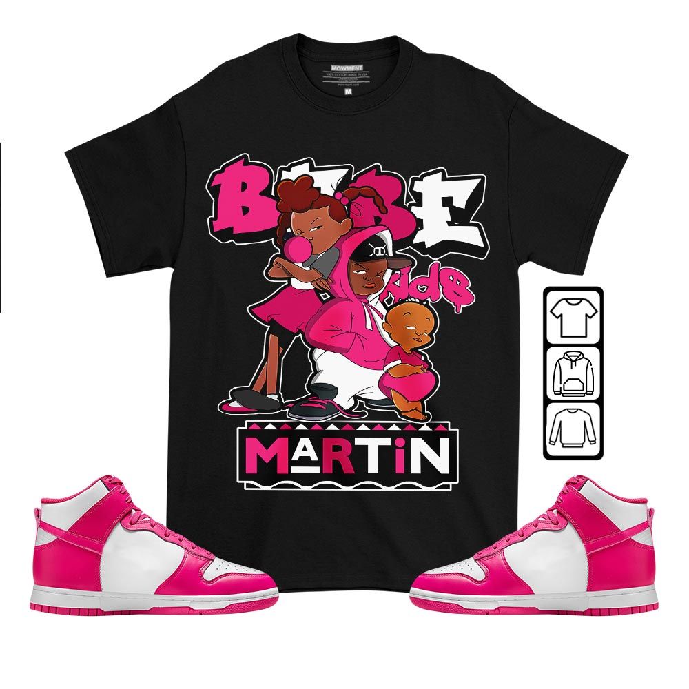 Martin Babes Kids 90s Sneaker Shirt Match Pink Prime Dunk, Dunk High Pink Prime MKO T-Shirt Martin Babes Kids 90s Sneaker Shirt Match Pink Prime Dunk, Dunk High Pink Prime MKO T-Shirt