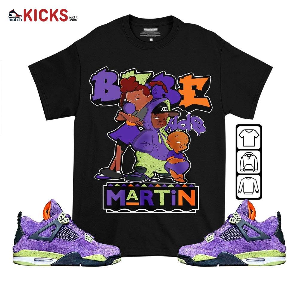 Martin Babe’s Kids 90s Sneaker Shirt Match Retro Canyon Purple 4s, Jordan 4 Canyon Purple MKO T-Shirt
