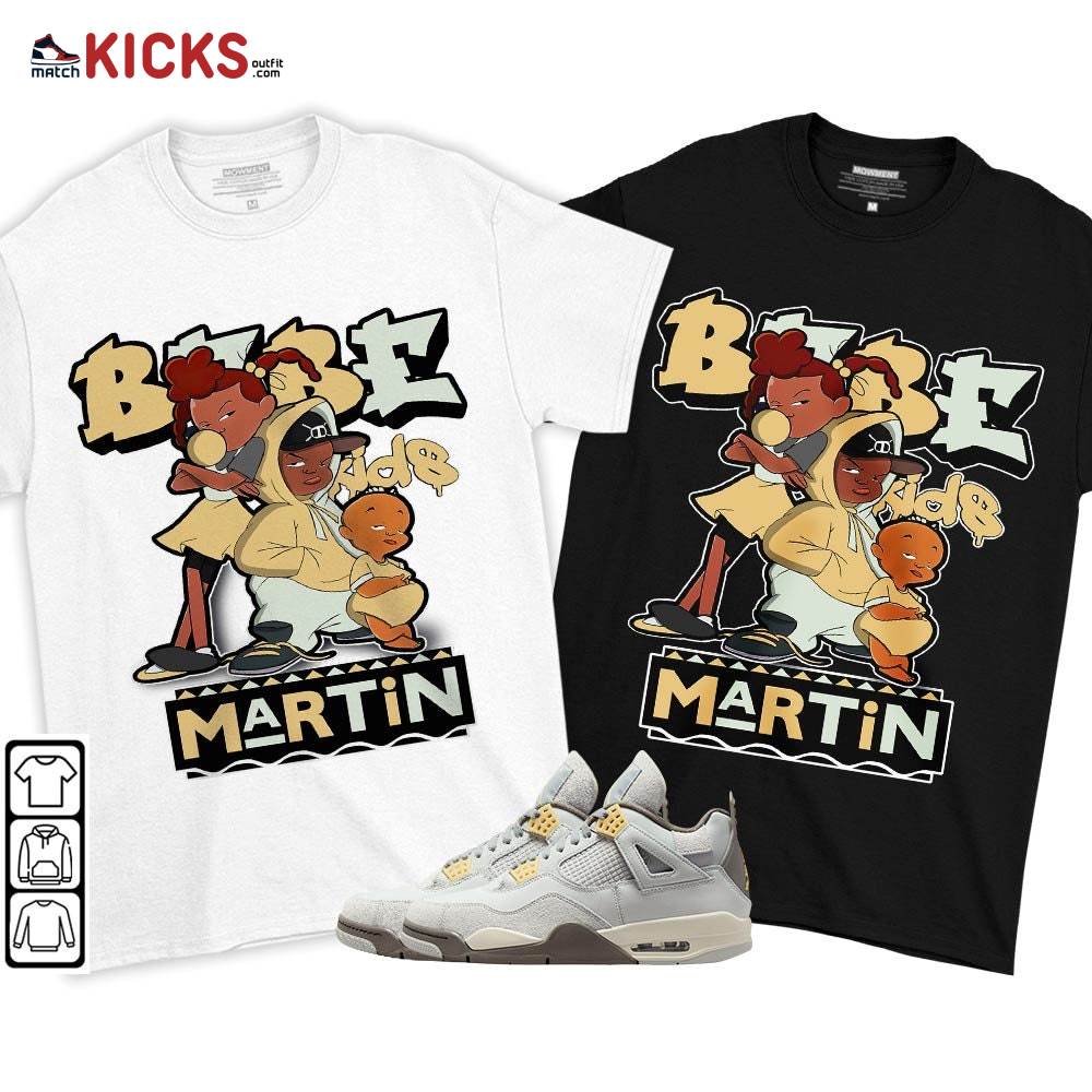 Martin Babe’s Kids 90s Sneaker Shirt Match Retro Craft 4s, Jordan 4 Craft Photon Dust MKO T-Shirt