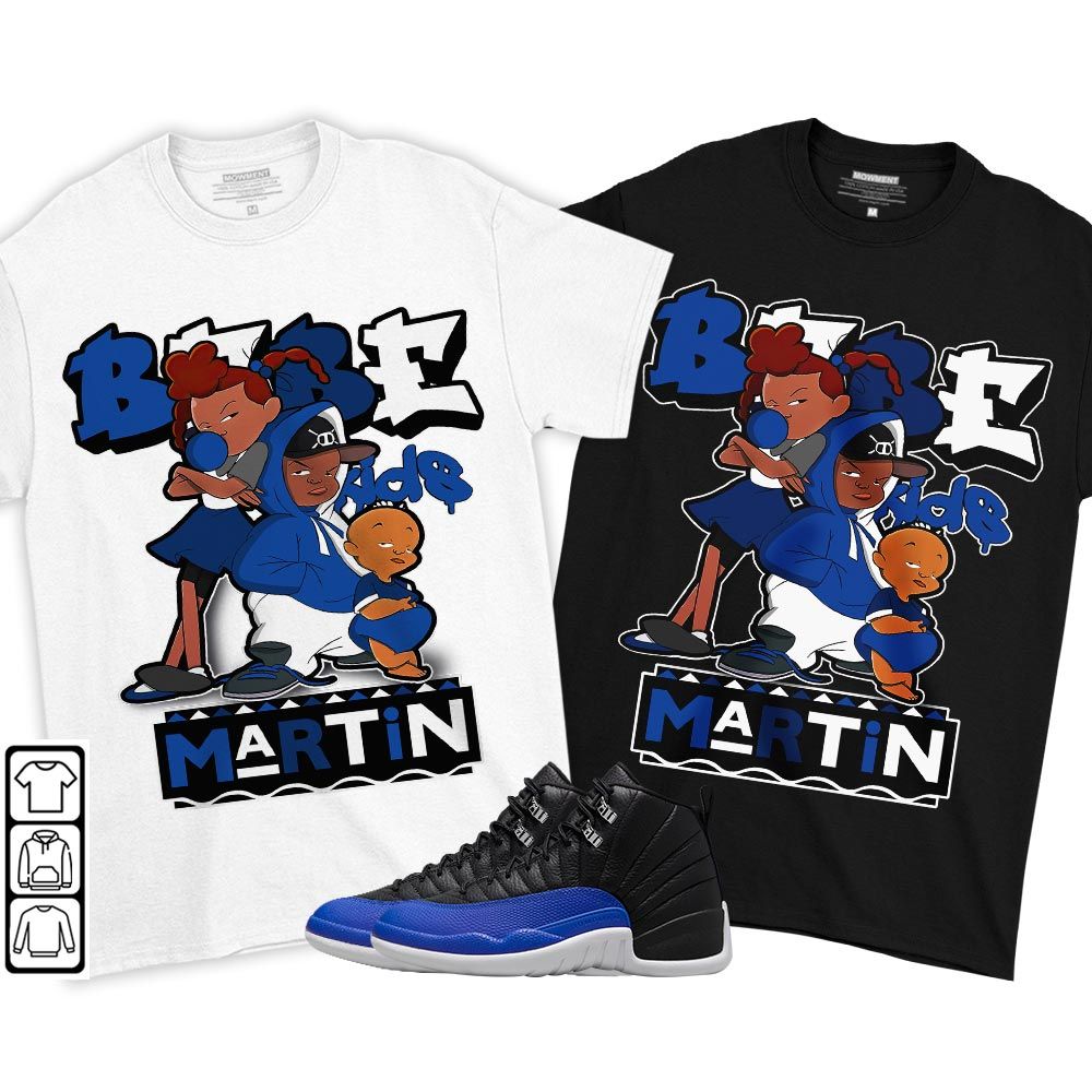Martin Babes Kids 90s Sneaker Shirt Match Retro Hyper Royal 12s, Jordan 12 Hyper Royal MKO T-Shirt Martin Babes Kids 90s Sneaker Shirt Match Retro Hyper Royal 12s, Jordan 12 Hyper Royal MKO T-Shirt