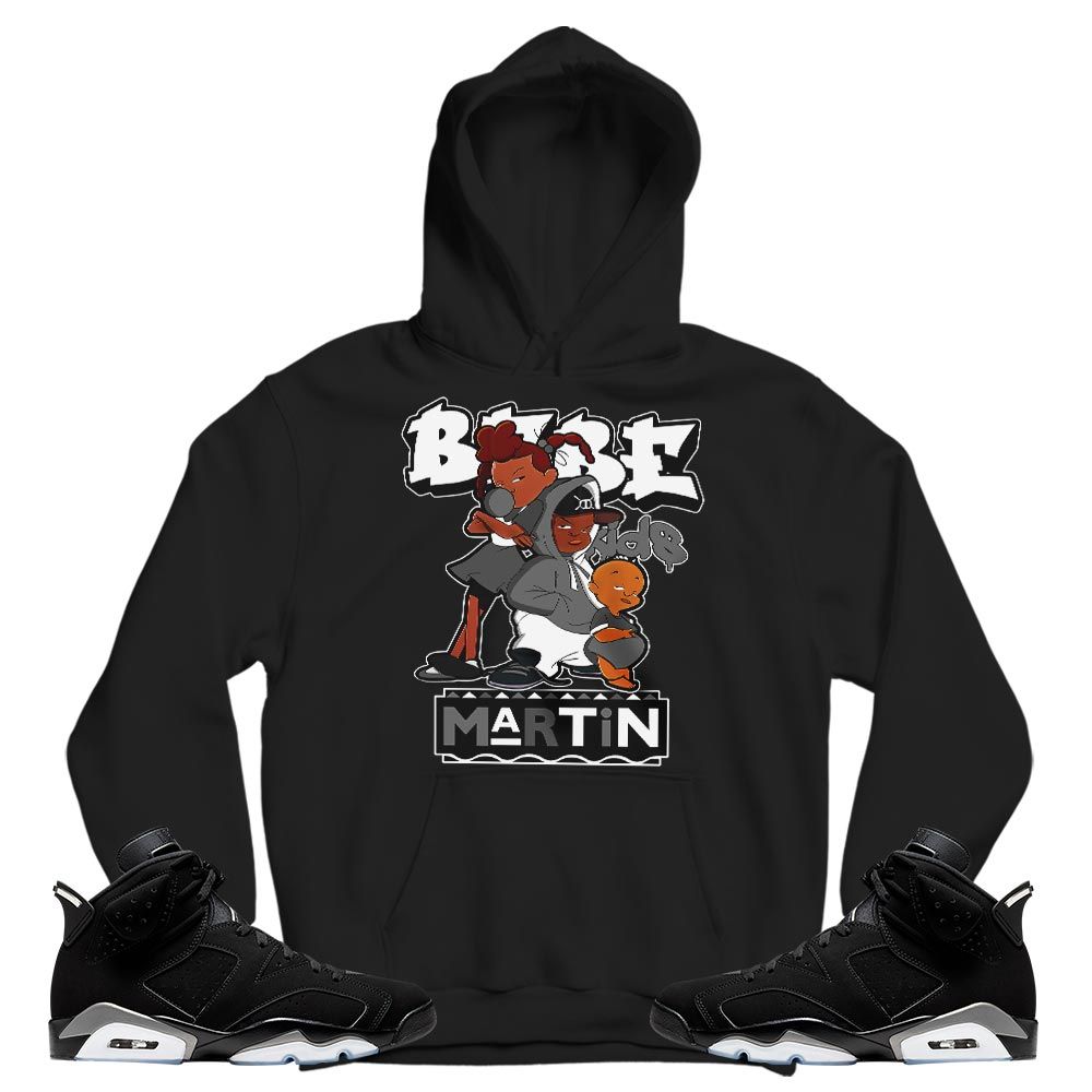 Martin Babes Kids 90s Sneaker Shirt Match Retro Metallic Silver 6s, Jordan 6 Black Chrome MKO T-Shirt
