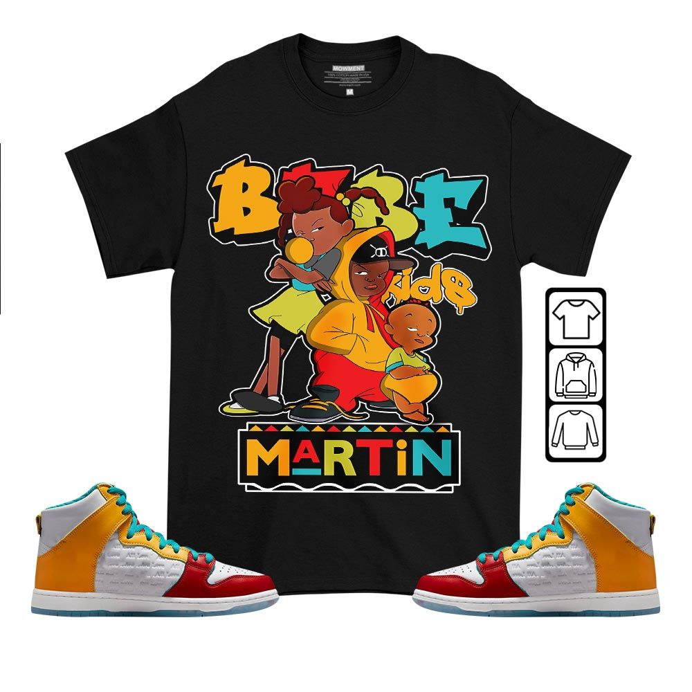 Martin Babes Kids 90s Sneaker Shirt Match SB Dunk FroSkate, SB Dunk High All Love No Hate MKO T-Shirt Martin Babes Kids 90s Sneaker Shirt Match SB Dunk FroSkate, SB Dunk High All Love No Hate MKO T-Shirt
