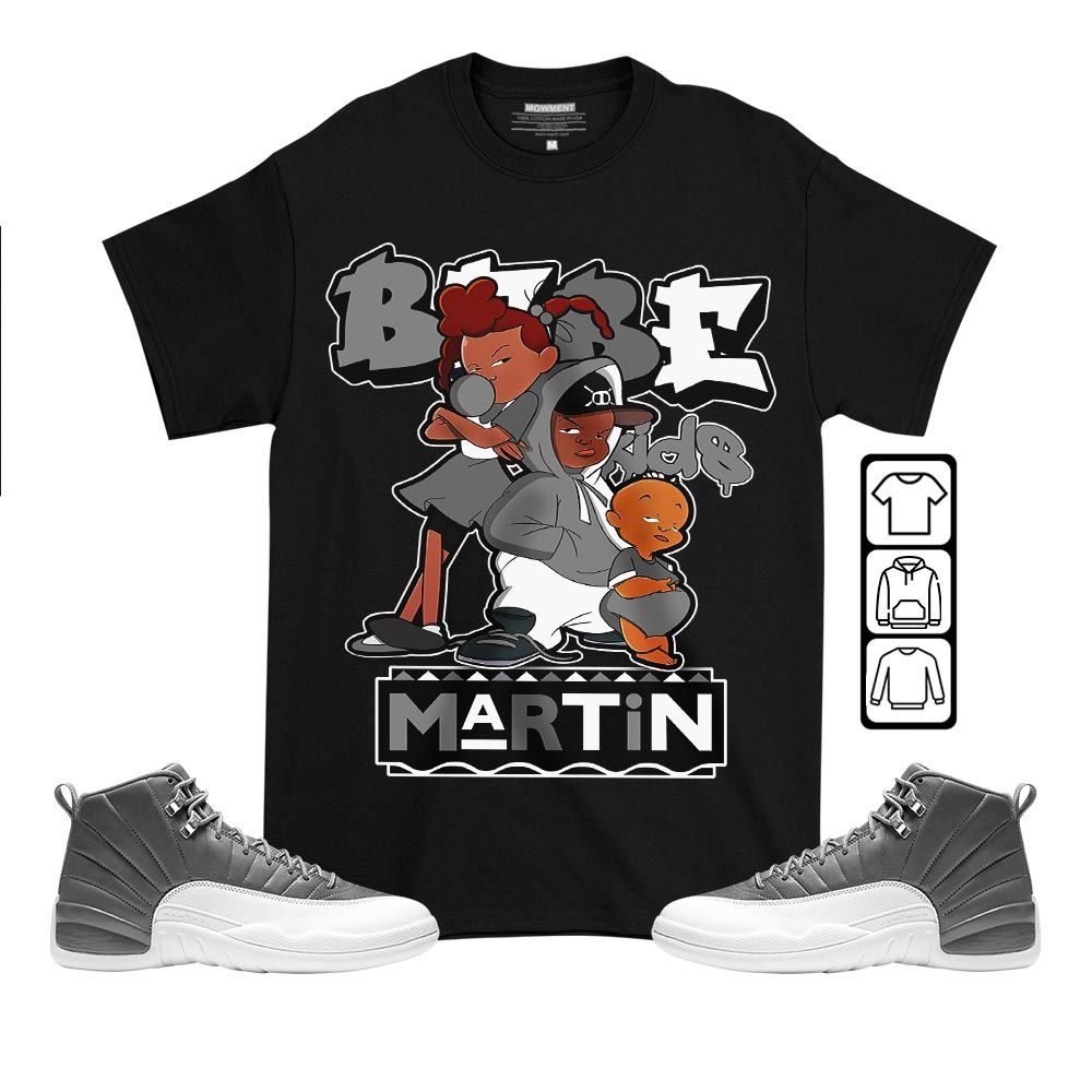 Martin Babes Kids 90s Sneaker Shirt Match Stealth 12s, Jordan 12 Retro Stealth MKO T-Shirt Martin Babes Kids 90s Sneaker Shirt Match Stealth 12s, Jordan 12 Retro Stealth MKO T-Shirt