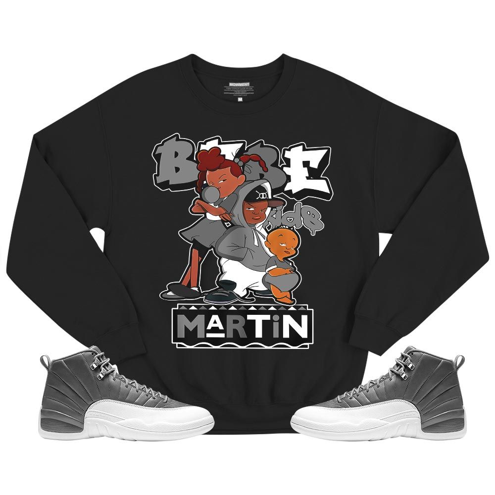 Martin Babes Kids 90s Sneaker Shirt Match Stealth 12s, Jordan 12 Retro Stealth MKO T-Shirt Martin Babes Kids 90s Sneaker Shirt Match Stealth 12s, Jordan 12 Retro Stealth MKO T-Shirt