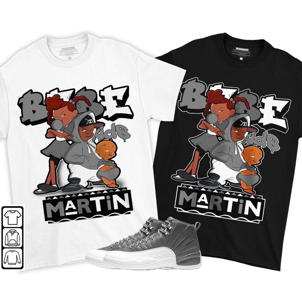 Martin Babes Kids 90s Sneaker Shirt Match Stealth 12s, Jordan 12 Retro Stealth MKO T-Shirt Martin Babes Kids 90s Sneaker Shirt Match Stealth 12s, Jordan 12 Retro Stealth MKO T-Shirt