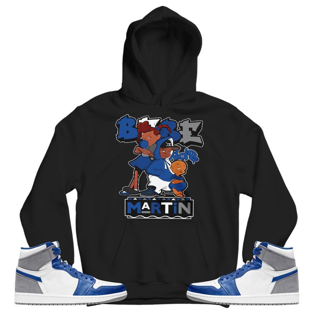 Martin Babes Kids 90s Sneaker Shirt Match True Blue 1s, Jordan 1 High OG True Blue MKO T-Shirt