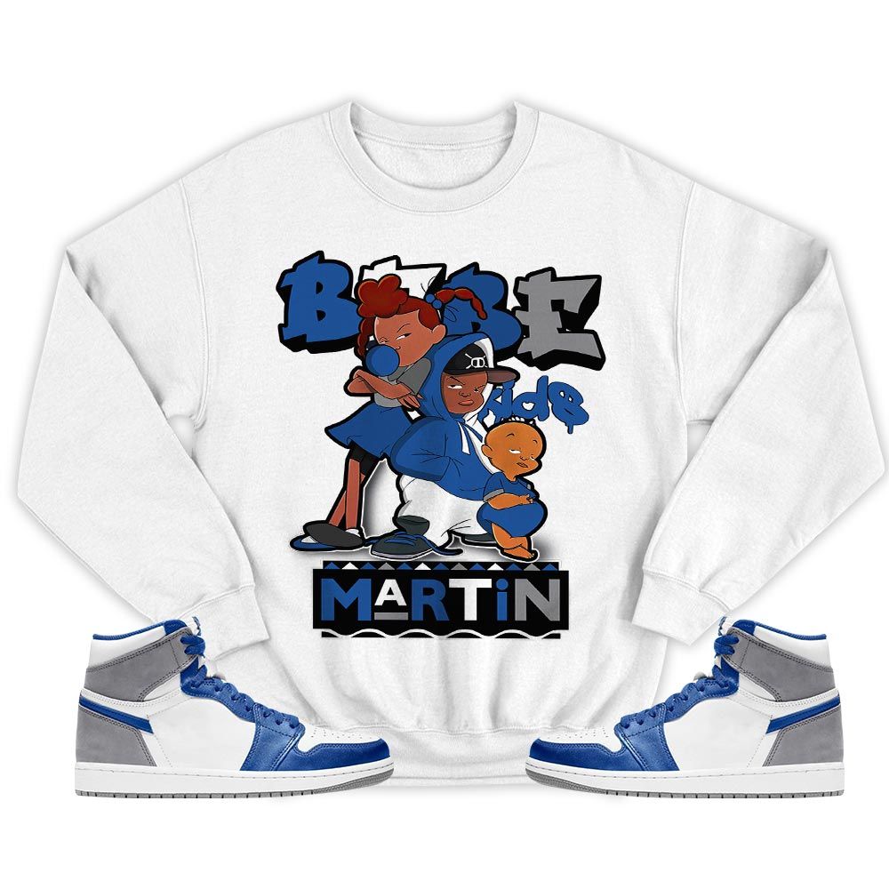 Martin Babes Kids 90s Sneaker Shirt Match True Blue 1s, Jordan 1 High OG True Blue MKO T-Shirt Martin Babes Kids 90s Sneaker Shirt Match True Blue 1s, Jordan 1 High OG True Blue MKO T-Shirt
