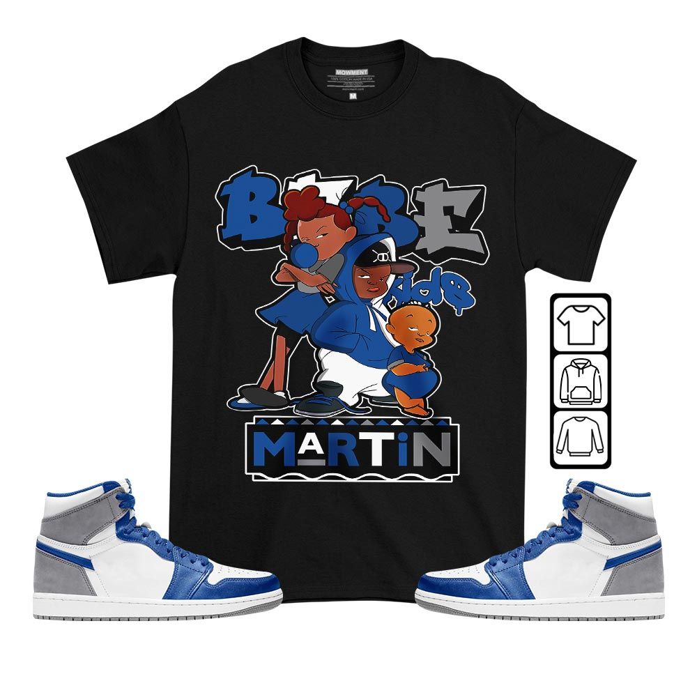 Martin Babes Kids 90s Sneaker Shirt Match True Blue 1s, Jordan 1 High OG True Blue MKO T-Shirt Martin Babes Kids 90s Sneaker Shirt Match True Blue 1s, Jordan 1 High OG True Blue MKO T-Shirt