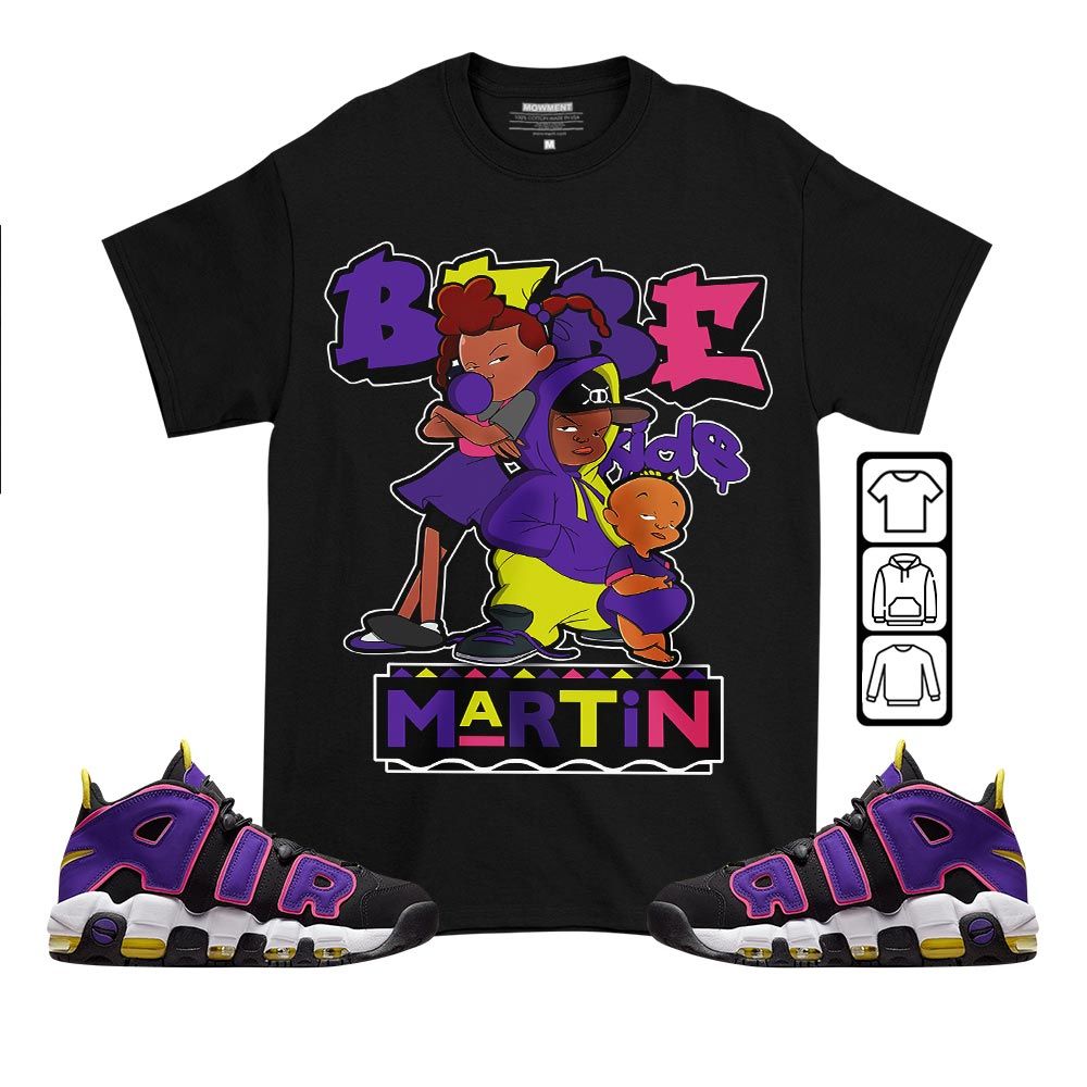 Martin Babes Kids 90s Sneaker Shirt Match Uptempo Black Multi Color, Air More Uptempo Black Court Purple MKO T-Shirt Martin Babes Kids 90s Sneaker Shirt Match Uptempo Black Multi Color, Air More Uptempo Black Court Purple MKO T-Shirt