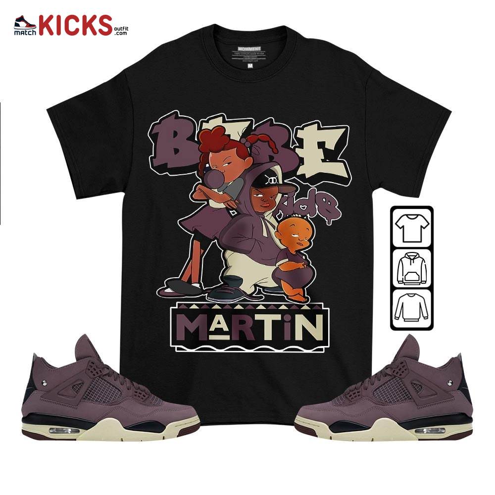 Martin Babe’s Kids 90s Sneaker Shirt Match Violet Ore 4s, Jordan 4 A Ma Maniere Violet Ore MKO T-Shirt