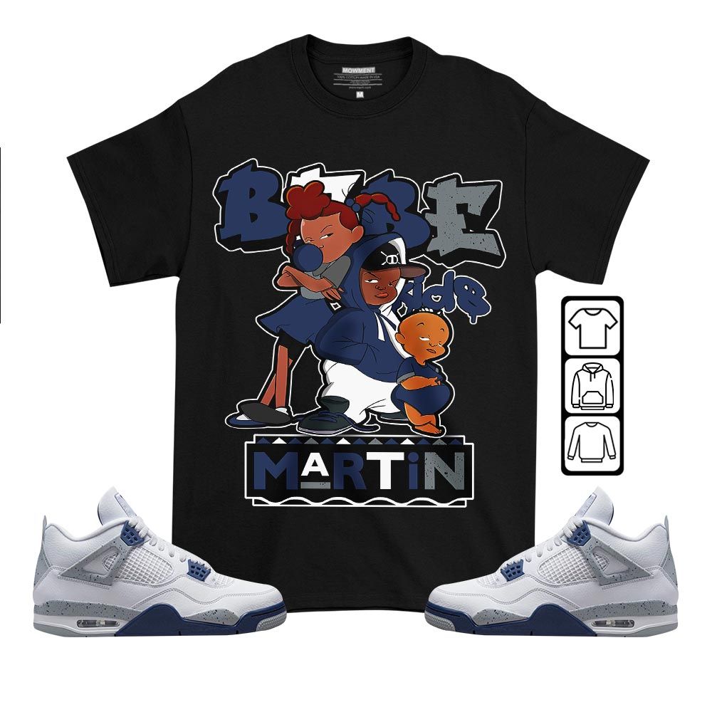 Martin Babes Kids 90s Sneaker Shirt Match White Midnight Navy 4s, Jordan 4 Retro Midnight Navy MKO T-Shirt Martin Babes Kids 90s Sneaker Shirt Match White Midnight Navy 4s, Jordan 4 Retro Midnight Navy MKO T-Shirt