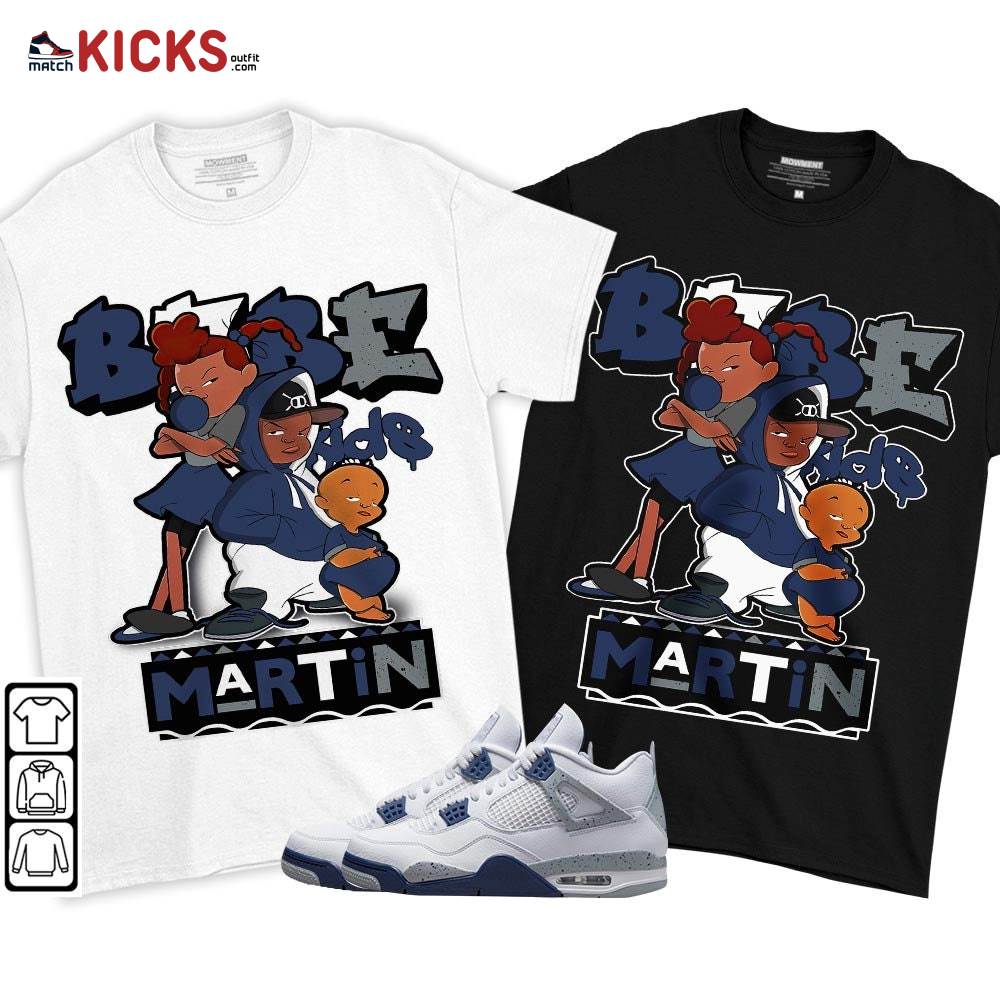 Martin Babe’s Kids 90s Sneaker Shirt Match White Midnight Navy 4s, Jordan 4 Retro Midnight Navy MKO T-Shirt Martin Babe’s Kids 90s Sneaker Shirt Match White Midnight Navy 4s, Jordan 4 Retro Midnight Navy MKO T-Shirt