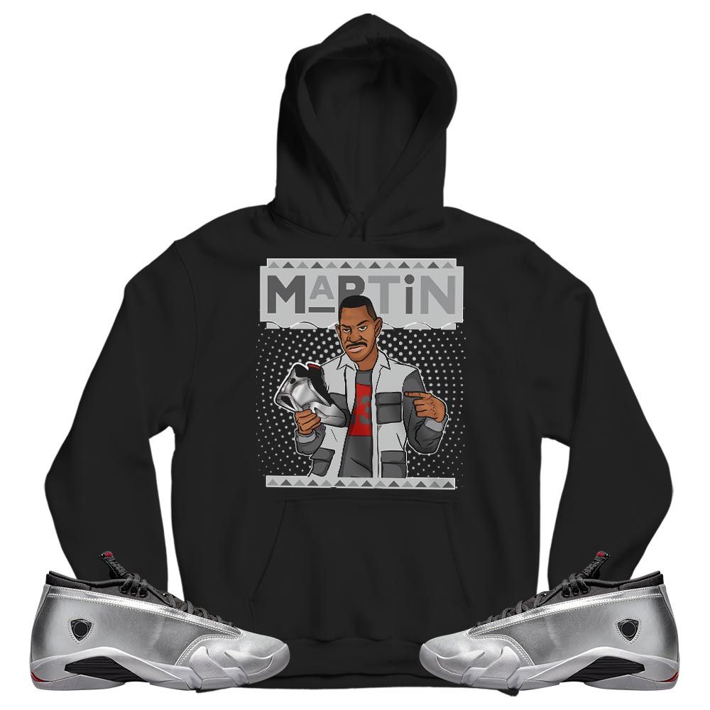 Martin Sneaker Shirt Match 14 Low Metallic Silver, Jordan 14 Metallic Silver MKO T-Shirt