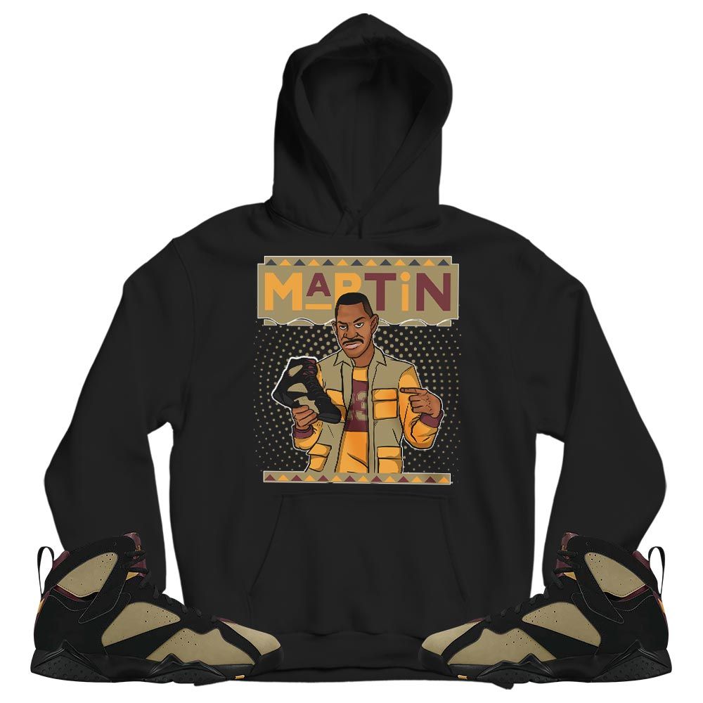 Martin Sneaker Shirt Match Black Cherrywood 7s, Jordan 7 Black Olive MKO T-Shirt