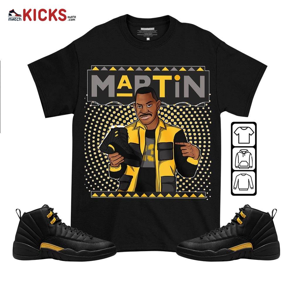 Martin Sneaker Shirt Match Black Taxi 12s, Jordan 12 Retro Black Taxi MKO T-Shirt