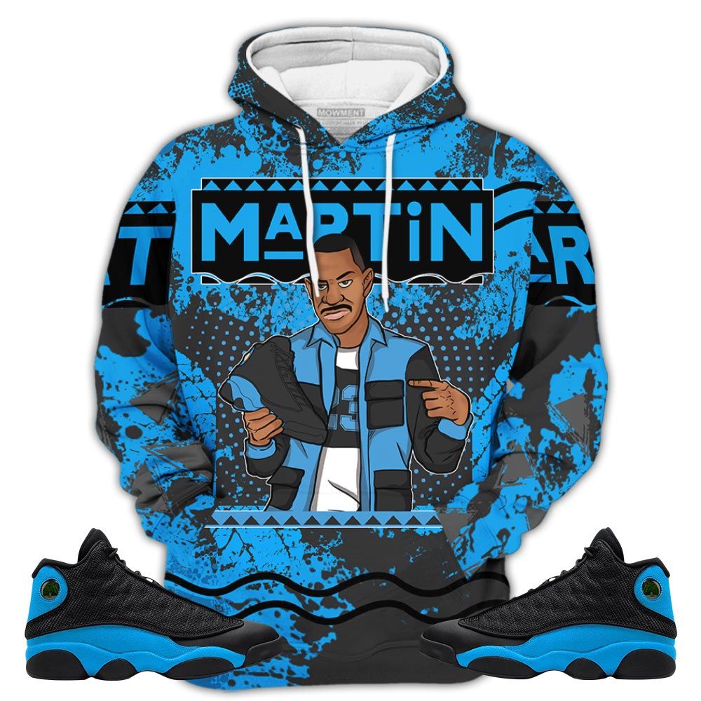 Martin Sneaker Shirt Match Black University Blue 13S, Jordan 13 Black University Blue 2022 Hoodie Sweatshirt Tee All Over Print MKO Shirt Martin Sneaker Shirt Match Black University Blue 13S, Jordan 13 Black University Blue 2022 Hoodie Sweatshirt Tee All Over Print MKO Shirt
