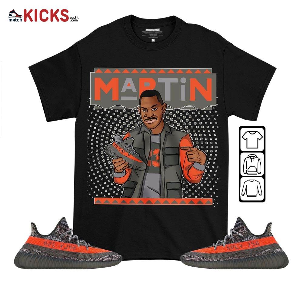 Martin Sneaker Shirt Match Boots 350 V2 Dark Beluga, Yeezy 350 V2 Carbon Beluga MKO T-Shirt