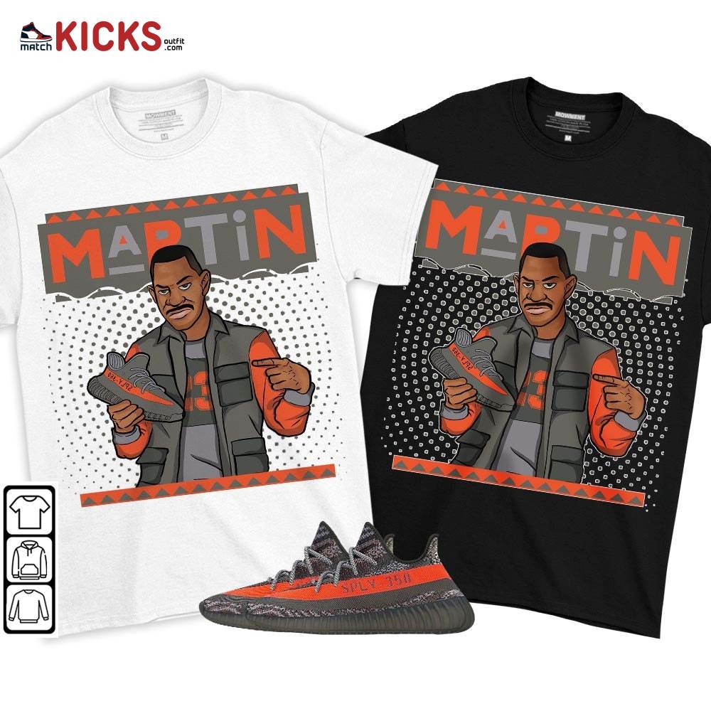 Martin Sneaker Shirt Match Boots 350 V2 Dark Beluga, Yeezy 350 V2 Carbon Beluga MKO T-Shirt