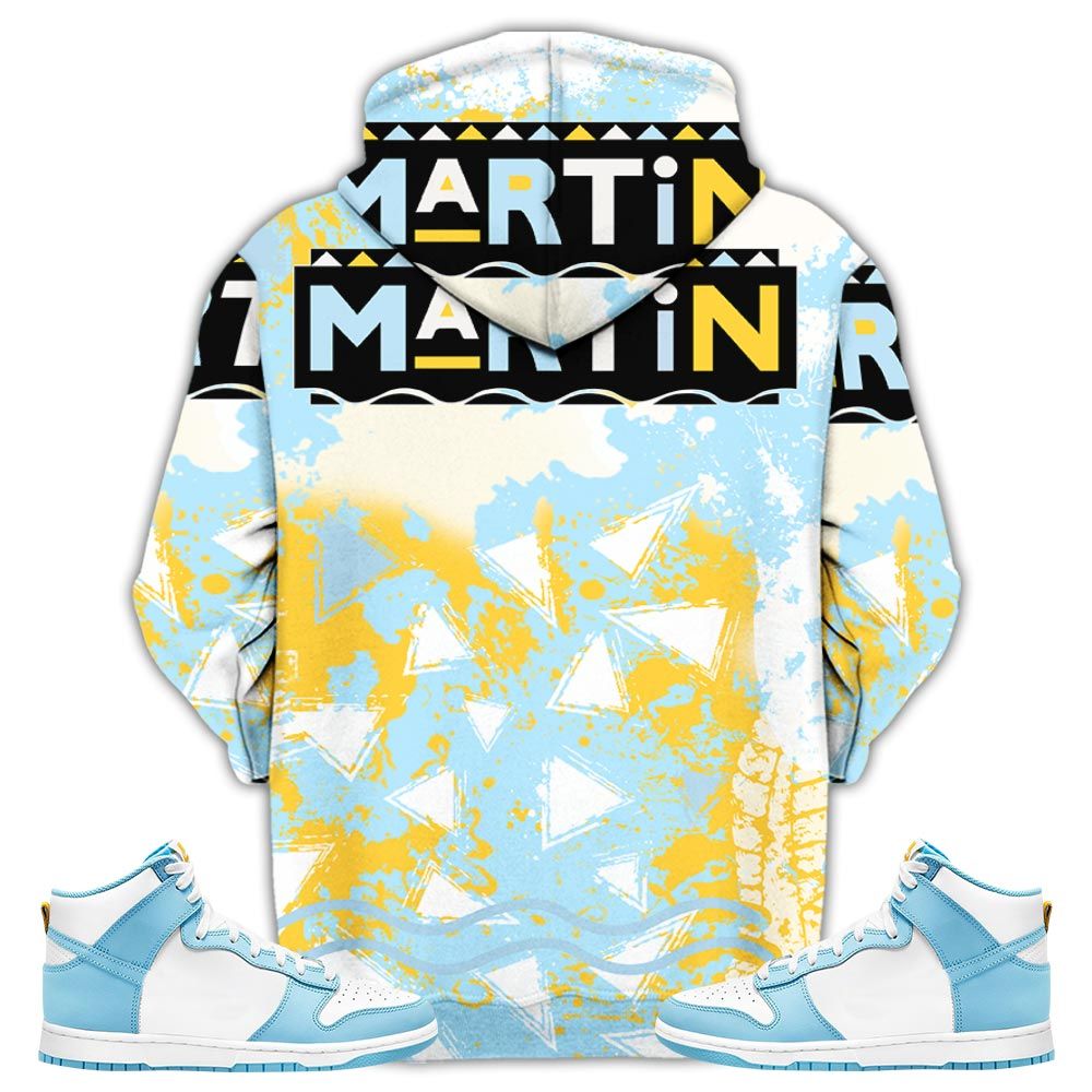 Martin Sneaker Shirt Match Dunk High Blue Chill, Dunk High Homer Simpson Hoodie Sweatshirt Tee All Over Print MKO Shirt