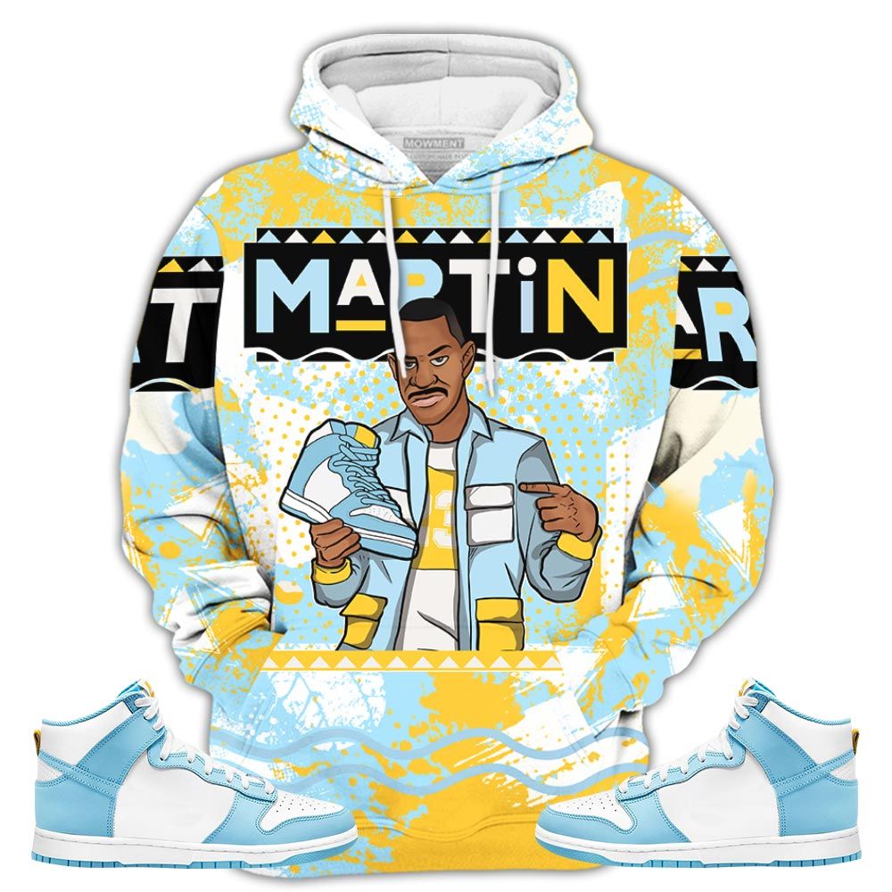 Martin Sneaker Shirt Match Dunk High Blue Chill, Dunk High Homer Simpson Hoodie Sweatshirt Tee All Over Print MKO Shirt
