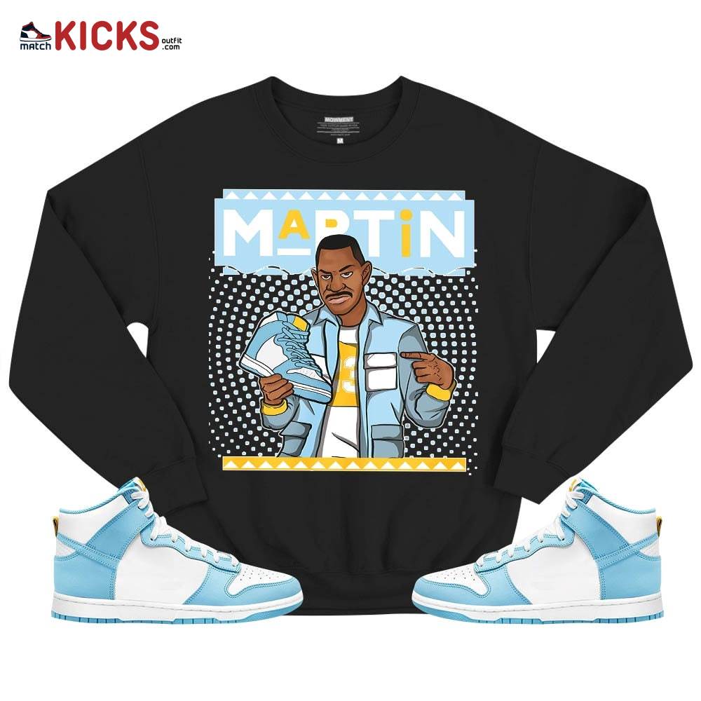 Martin Sneaker Shirt Match Dunk High Blue Chill, Dunk High Homer Simpson MKO T-Shirt Martin Sneaker Shirt Match Dunk High Blue Chill, Dunk High Homer Simpson MKO T-Shirt
