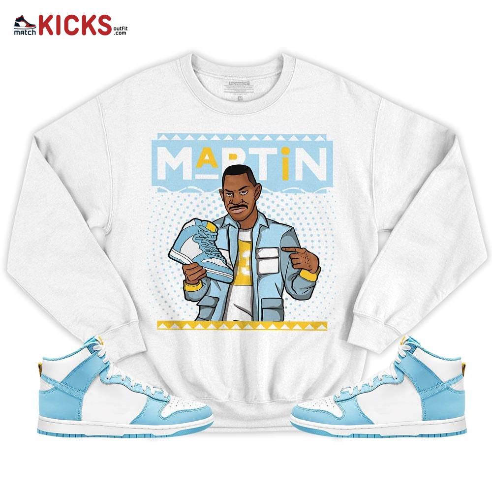 Martin Sneaker Shirt Match Dunk High Blue Chill, Dunk High Homer Simpson MKO T-Shirt Martin Sneaker Shirt Match Dunk High Blue Chill, Dunk High Homer Simpson MKO T-Shirt